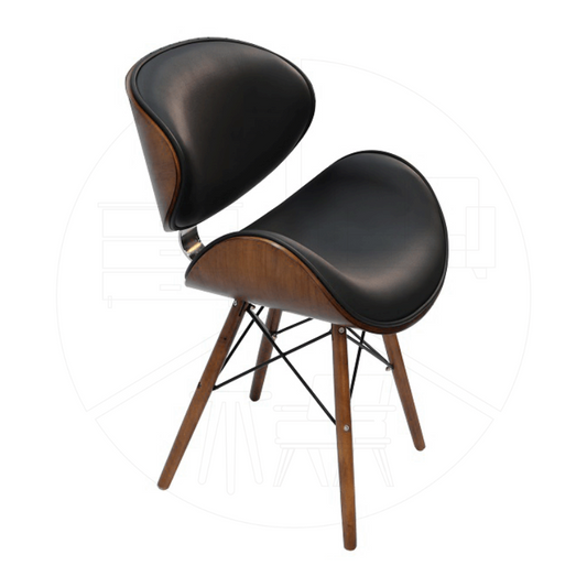 Faux Leather Dining Room Chair in Black